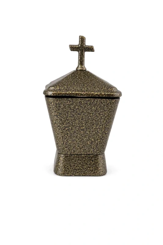Monument Incense Burner Aluminium Hammered Gold – 16 x 9 cm