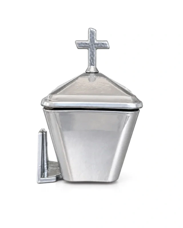 Monument Incense Burner Aluminium Painted Chromium – 14 x 9.5 cm