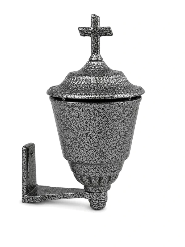 Monument Incense Burner Aluminium Hammered Chromium – 15.5 x 11.5 cm