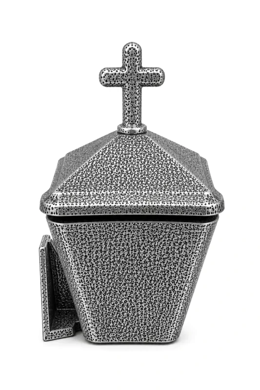 Monument Incense Burner Aluminium Hammered Chromium – 14 x 9.5 cm