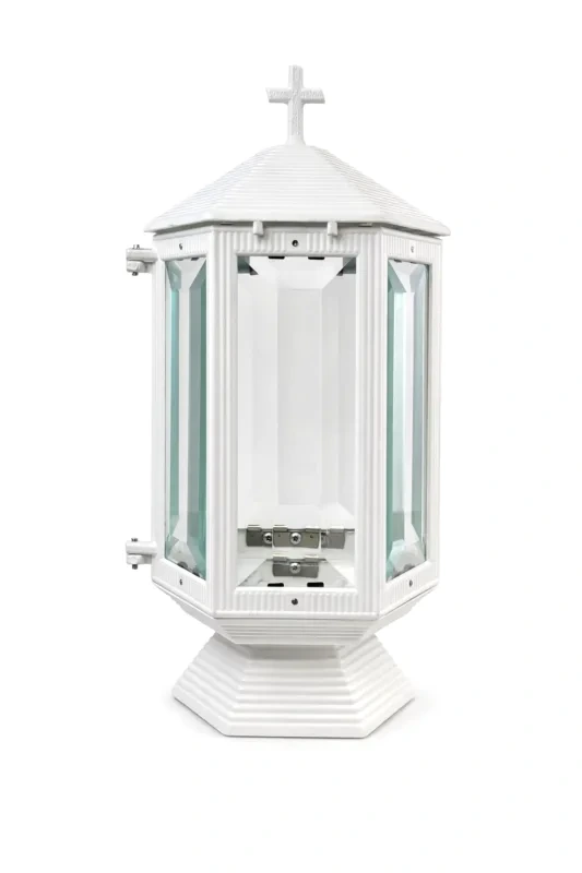 Monument Candle Lamp Aluminium White – 31.5 x 14 cm