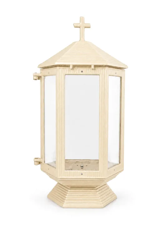 Monument Candle Lamp Aluminium Beige – 31.5 x 14 cm | SKU 10-22118