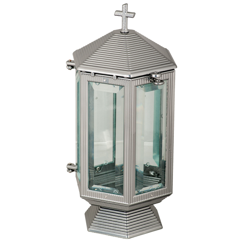 Monument Candle Lamp Aluminium Painted Chromium – 31.5 x 14 cm | SKU 14-16118