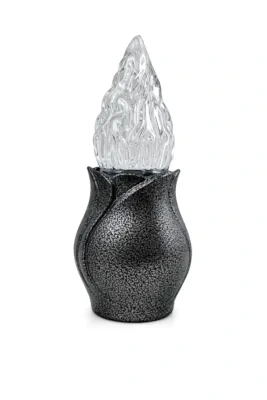 Hammered Chromium Electric Candle Lamp | 15-26166