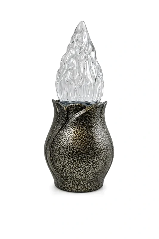 Monument Candle Lamp Aluminium Hammered Gold – 11 x 7 cm