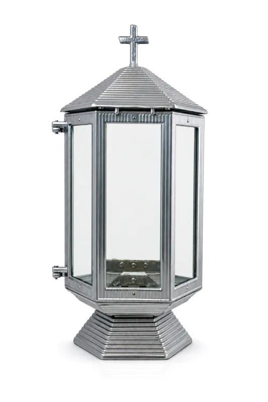 Monument Candle Lamp Aluminium Painted Chromium – 31.5 x 14 cm | SKU 16-16117