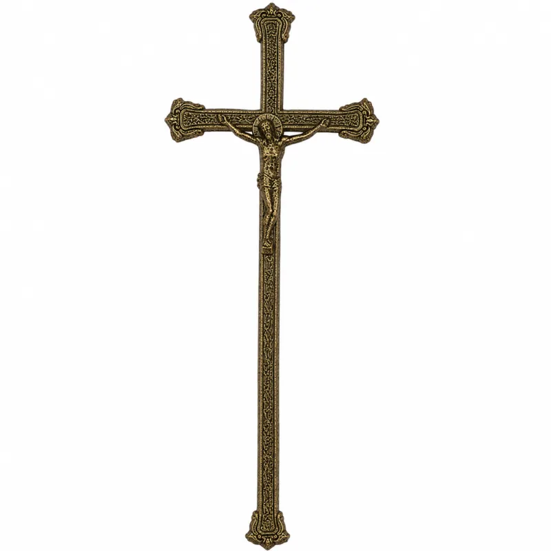 Monument Cross Aluminium Hammered Gold – 55 x 22 cm | SKU 20-28201