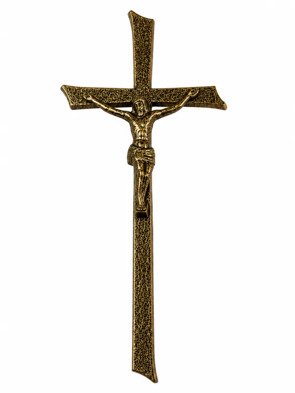 Monument Cross Aluminium Hammered Gold – 55 x 24 cm | SKU 20-28248