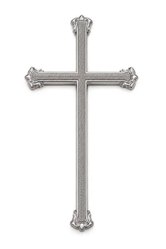 Monument Cross Aluminium Painted Chromium – 55 x 22 cm | SKU 21-16201