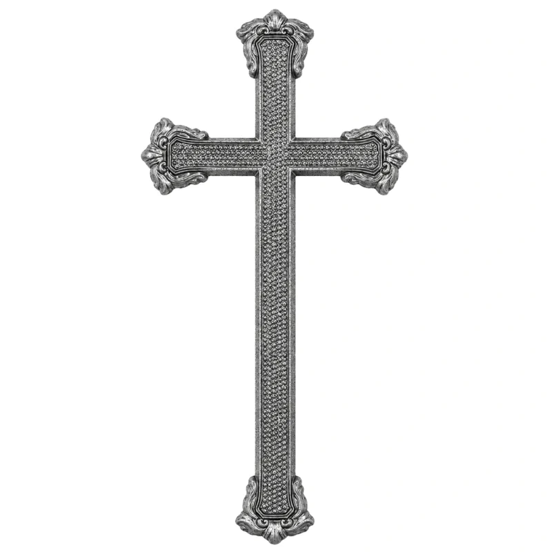 Monument Cross Aluminium Hammered Chromium – 33 x 16 cm | SKU 21-26210