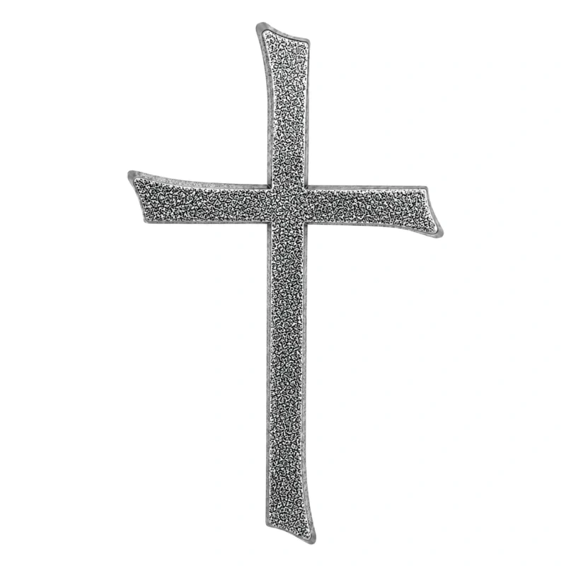 Monument Cross Aluminium Hammered Chromium – 25.5 x 15.5 cm | SKU 21-26252