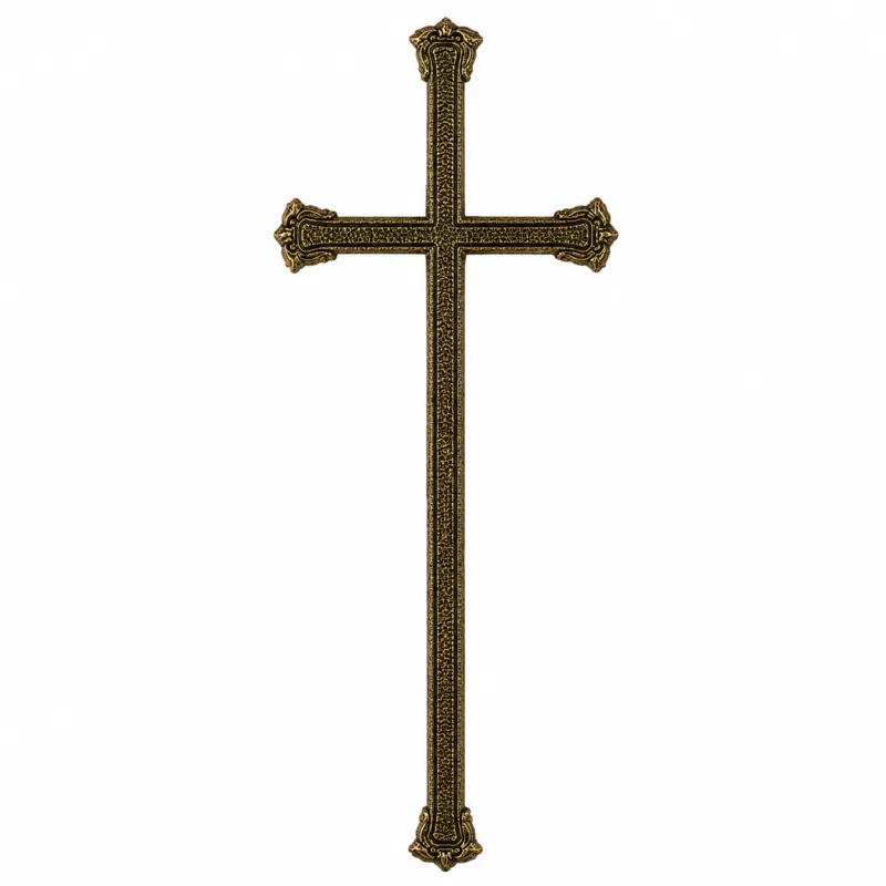 Monument Cross Aluminium Hammered Gold – 55 x 22 cm | SKU 21-28201