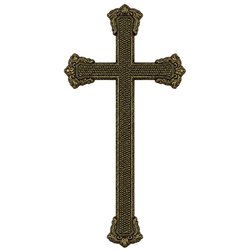 Monument Cross Aluminium Hammered Gold – 33 x 16 cm | SKU 21-28210