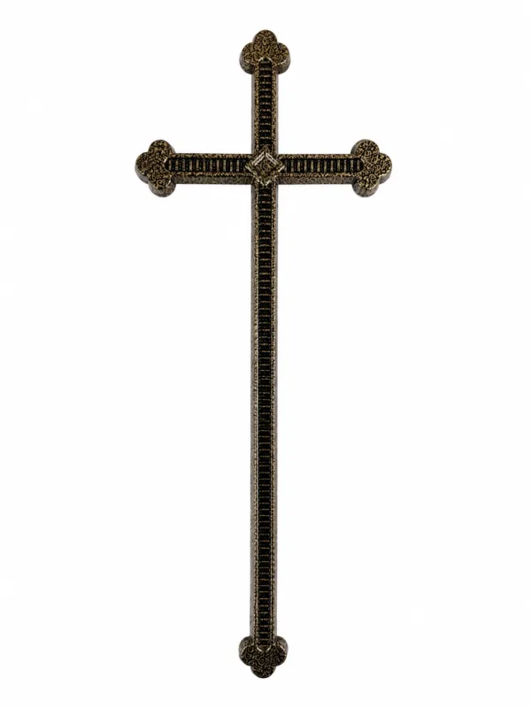 Monument Cross Aluminium Hammered Gold – 43 x 16 cm | SKU 21-28223