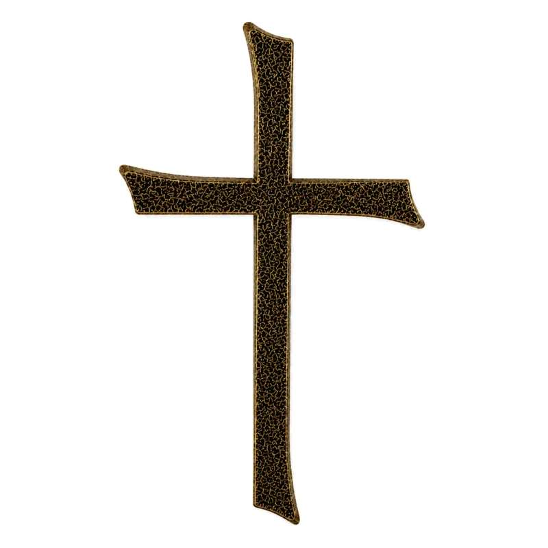 Monument Cross Aluminium Hammered Gold – 25.5 x 15.5 cm | SKU 21-28252