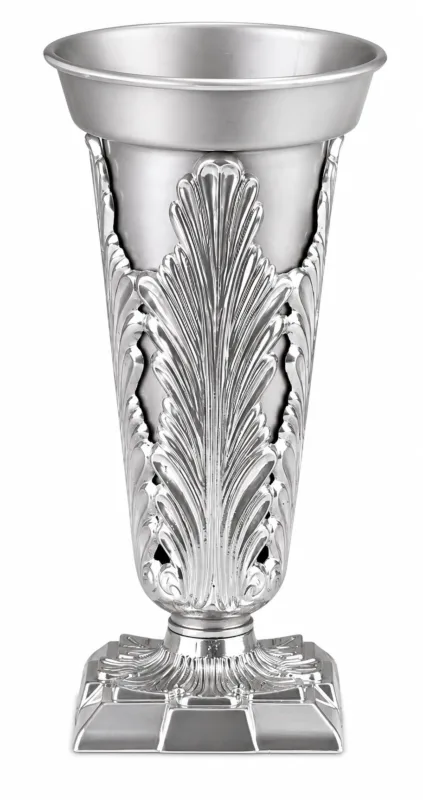 Monument Vase Aluminium Painted Chromium – 30 x 11.5 cm