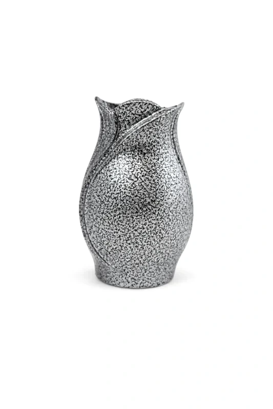 Monument Vase Aluminium Hammered Chromium – 12 x 7.5 cm | SKU 50-26526