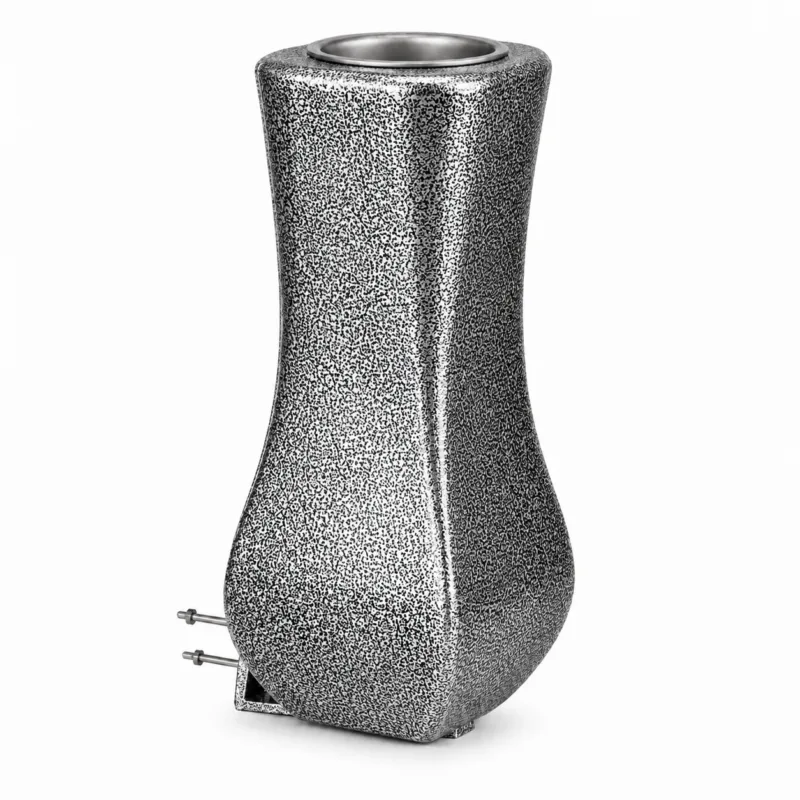 Monument Vase Aluminium Hammered Chromium – 28 x 11 cm | SKU 50-26528