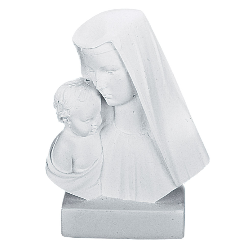 Memorial Sculpture Holy Mary and Child Polyresin White – 13 x 9 cm | SKU 60-652