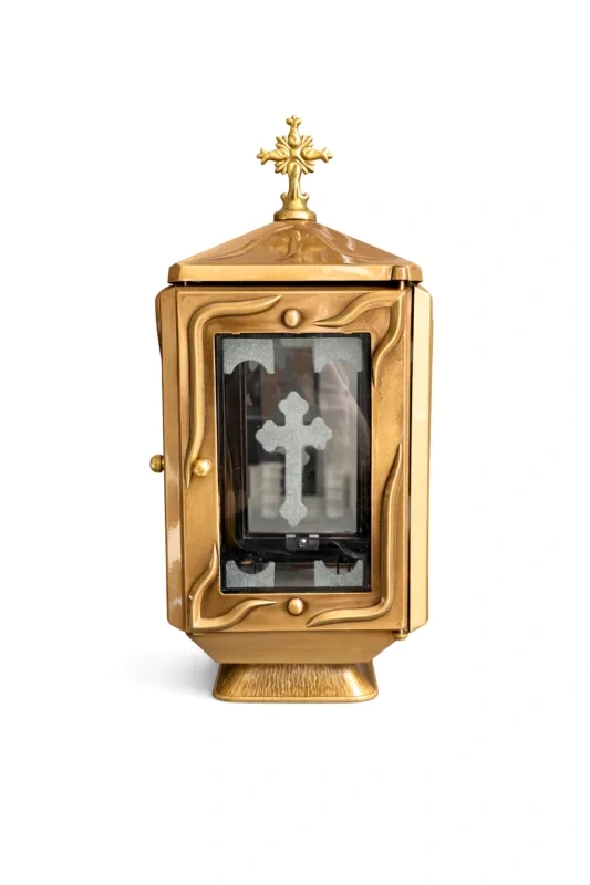 Lampada votiva in ottone a parete