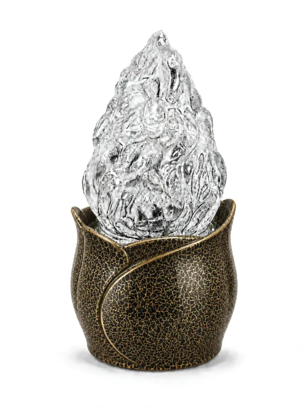 Monument Candle Lamp Aluminium Hammered Gold – 12 x 6 cm