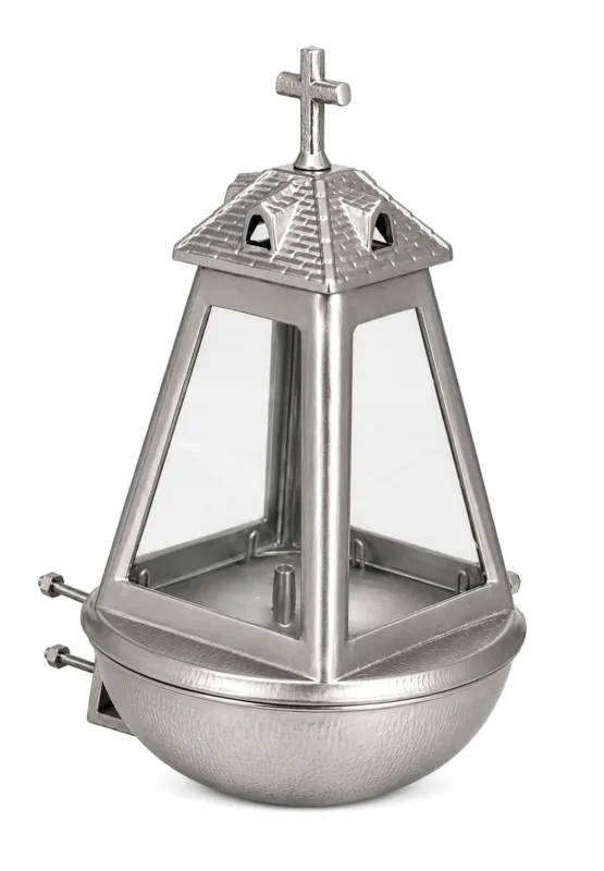 Monument Candle Lamp Aluminium Painted Chromium – 26,5 x 16,5 cm | SKU 16-16186