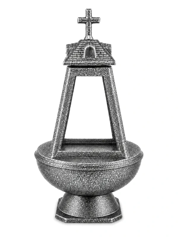 Monument Candle Lamp Aluminium Hammered Chromium – 35 x 15,5 cm | SKU 17-26106