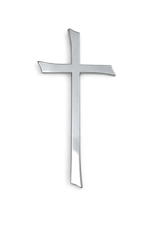 Monument Cross Aluminium Painted Chromium – 36 x 19,5 cm | SKU 21-16254
