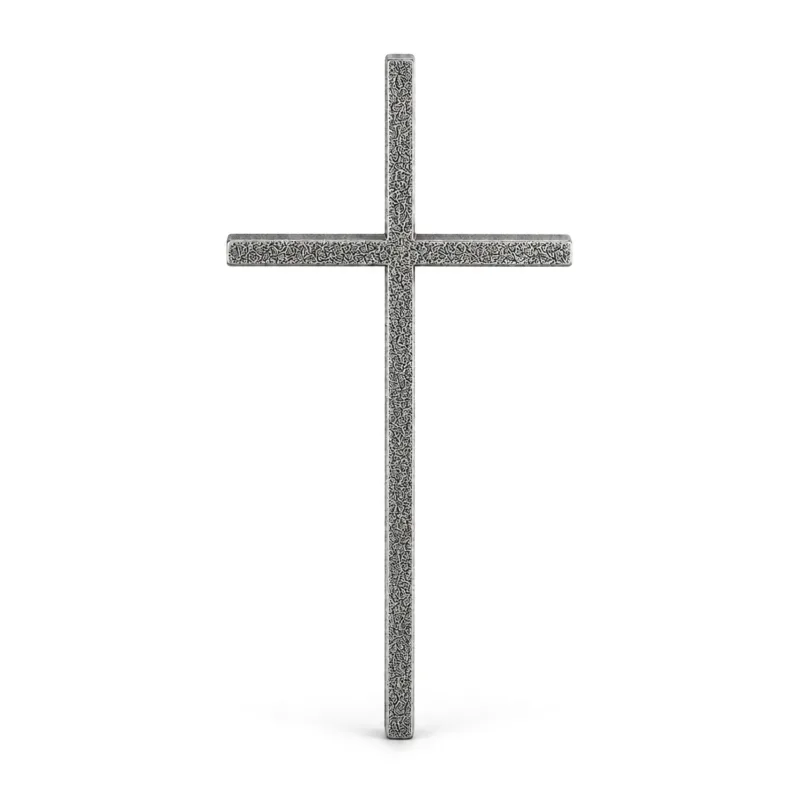 Monument Cross Aluminium Hammered Chromium – 50 x 25 cm | SKU 21-26230