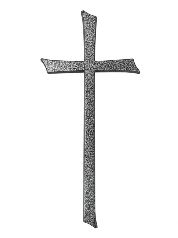 Monument Cross Aluminium Hammered Chromium – 36 x 19,5 cm | SKU 21-26254