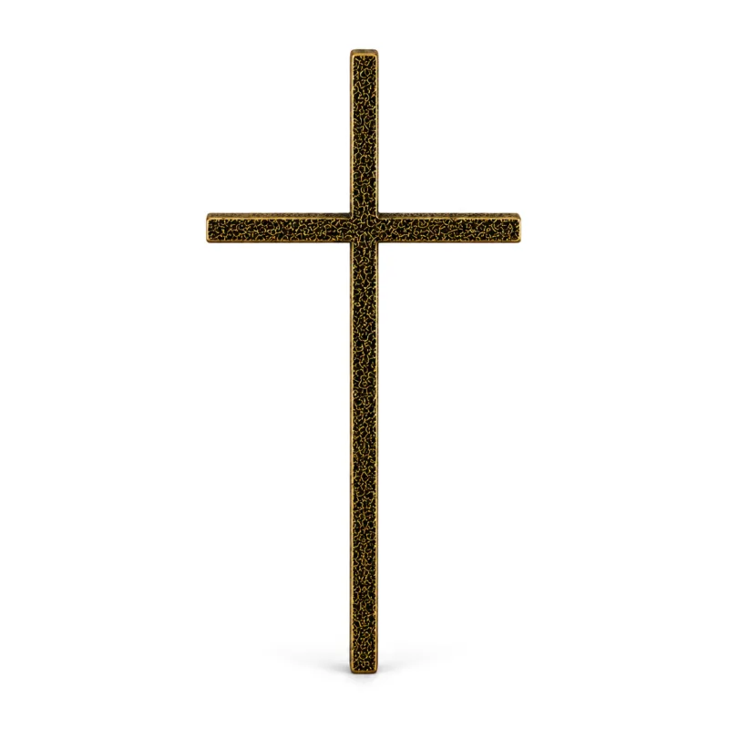 Monument Cross Aluminium Hammered Gold – 25 x 12,5 cm | SKU 21-28214