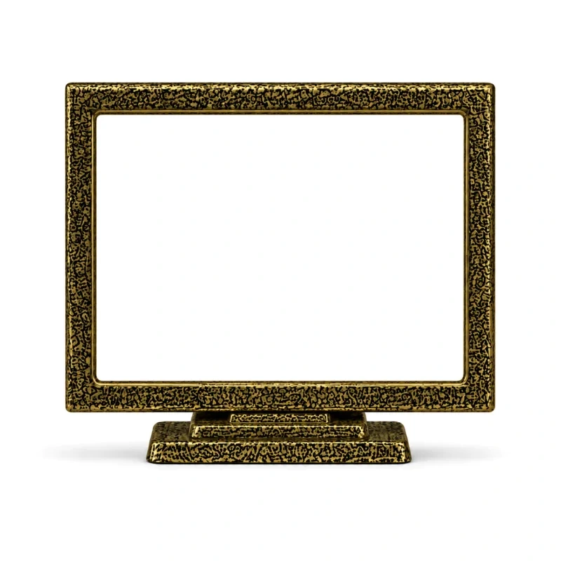 Monument Frame with Stand Rectangular Aluminium Hammered Gold – 11 x 15 cm | SKU 32-28363