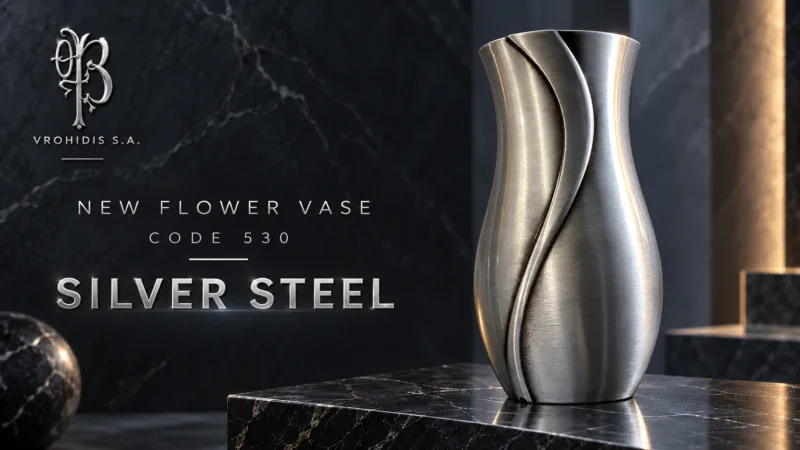 Ανθοδοχείο μνημείου 530 σε φινίρισμα Silver Steel