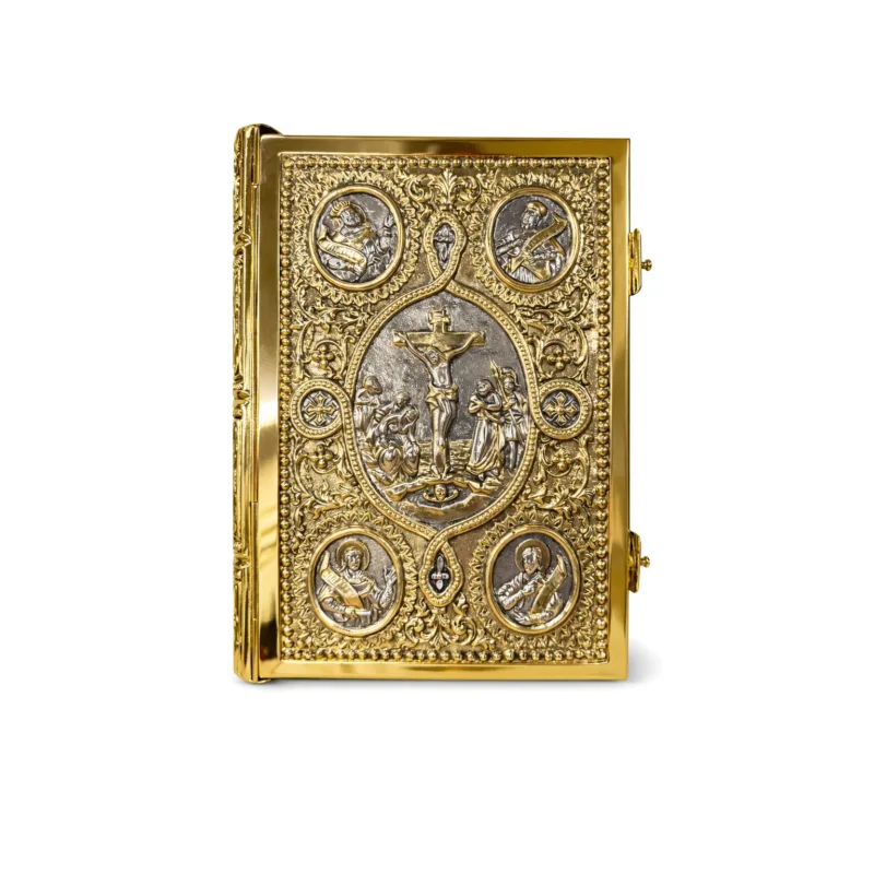 Medium Two-tone Gospel Book with Medallion | SKU 200-018