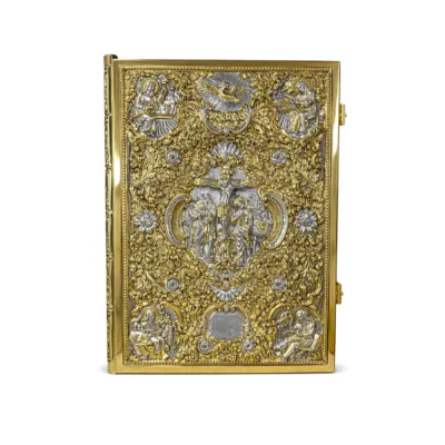 Two-tone Gospel Book with Embossed Floral Decoration | 200-031